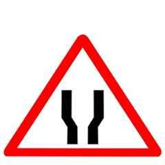 Ladwa 600mm Aluminium Red & White Triangle Road Widens Cautionary Retro Reflective Road Signage, LSI-CSB-600mm-WCR