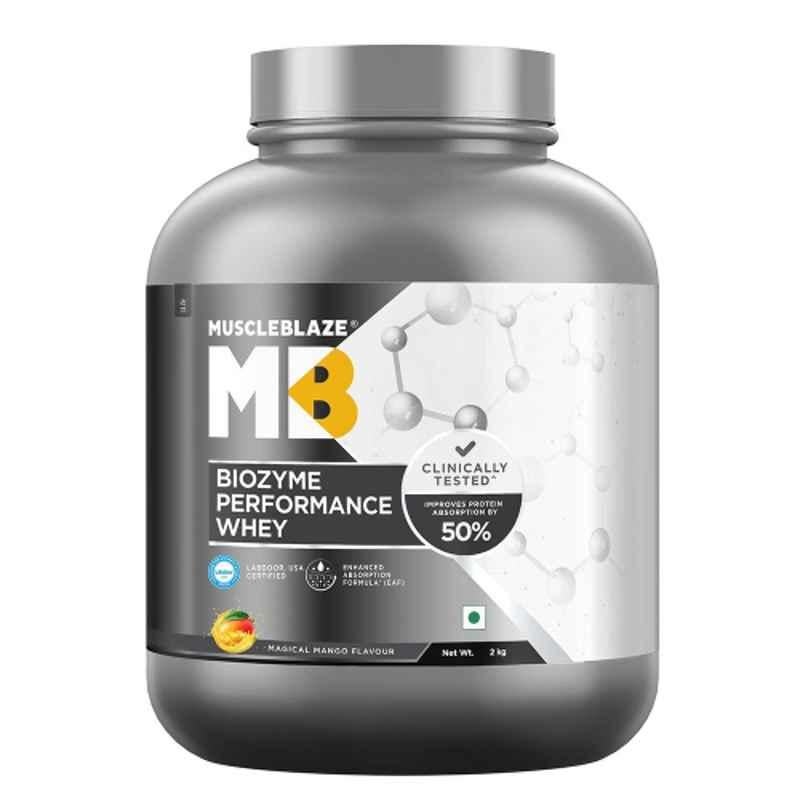 MuscleBlaze 2kg Magical Mango Biozyme Performance Whey Protein