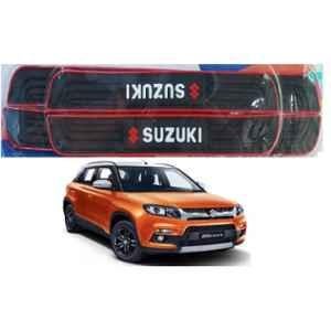 SureStrive 4 Pcs PVC & Rubber Black Car Door Sill Plate Set for Maruti Suzuki Old Brezza All Model