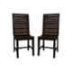 Angel Furniture 2 Pcs 39x18x18 inch Walnut Finish Wood Stripped Sitting Chair Set, AC-10DD