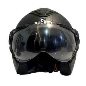 Redsun Zircon Black Open Face Helmet, Size: Medium