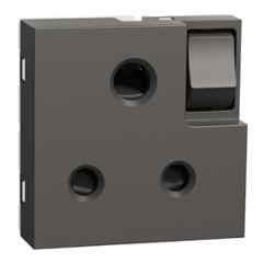 Schneider Electric Miluz Zeta 6A 2 Module Polycarbonate & Polyamide Warm Grey Switched Socket, MZSWSO62M_WG, (Pack of 10)