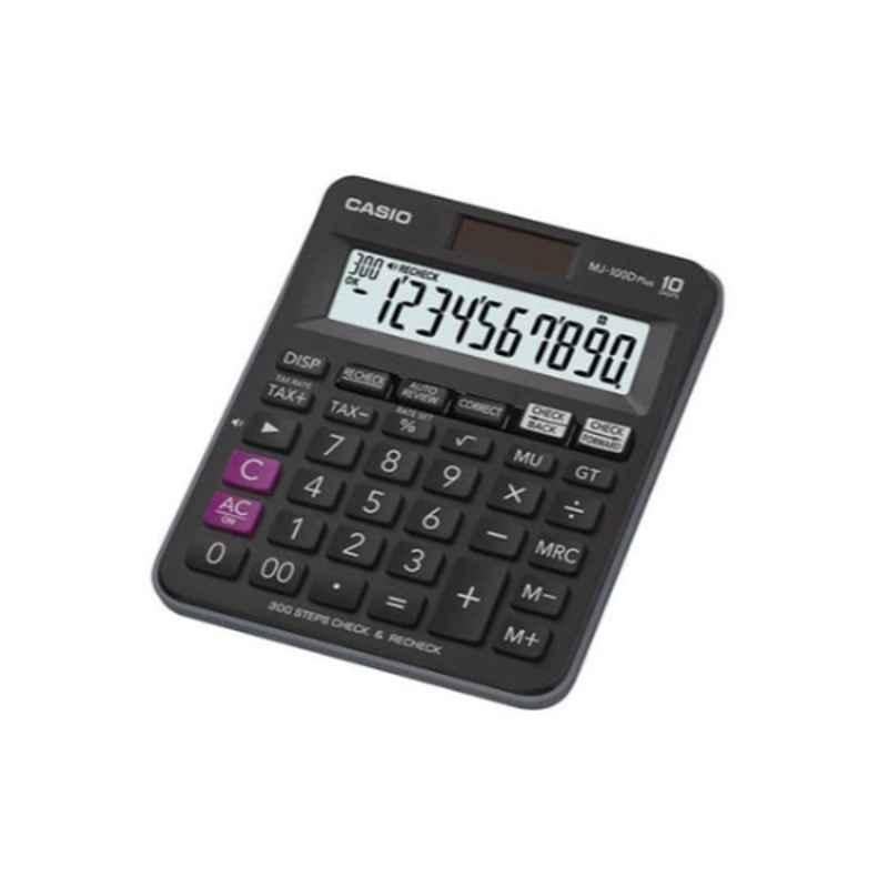 Casio MJ 100D Plus 148x126.5x28.6mm Plastic Black 10 Digit Financial Calculator