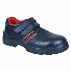Zain Safety S1-SRA ZM-07 Genuine Leather Steel Toe Black Safety Shoes, Size: 8