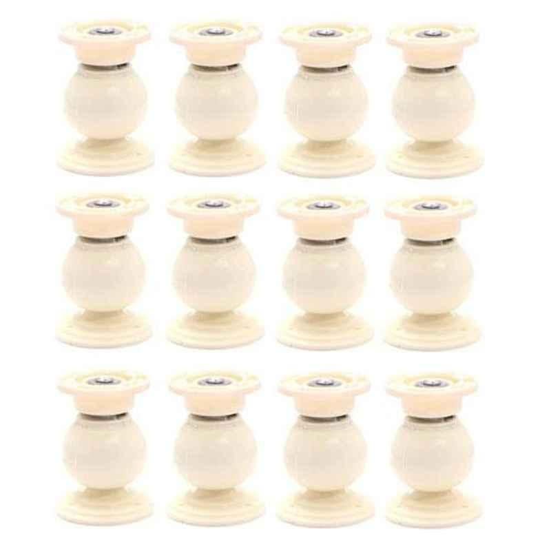 Nixnine Plastic Ivory Magnetic Door Stopper, NO-7_IVR_12PS_A (Pack of 12)