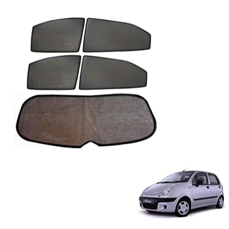 Kozdiko 5 Pcs Mesh Black Fixed Window & Rear Sun Shades Set for Chevrolet Matiz