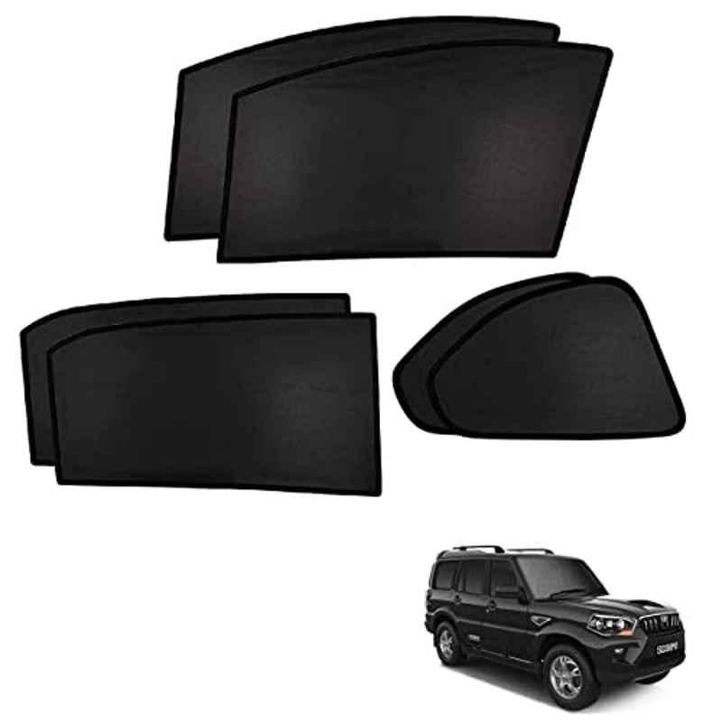 Kozdiko 6 Pcs Custom Fit Non Magnetic Curtains Mesh Car Sun Shade Set for Mahindra Scorpio 2016-Present