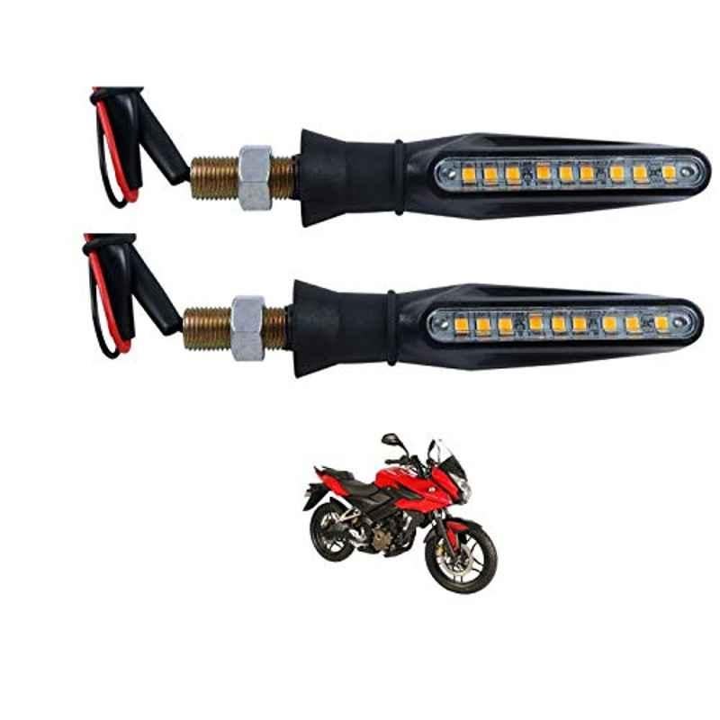 Kozdiko 4 Pcs Plastic Front & Rear Side Sleek Yellow Bike Indicator Set for Bajaj Pulsar As 220
