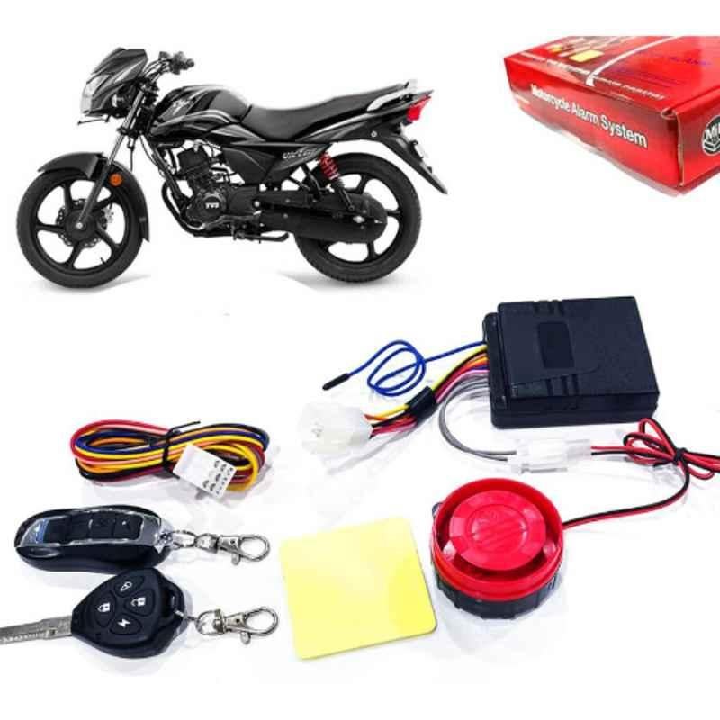 Auto Pearl 12V Black Two-Way Anti Theft Motorcycle Alarm Kit with 2 Pcs Remote for Victor New