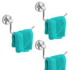 Plantex Stainless Steel Towel Ring for Bathroom/Wash Basin/Napkin-Towel Hanger/Bathroom Accessories Chrome L Shape (Pack of 3)