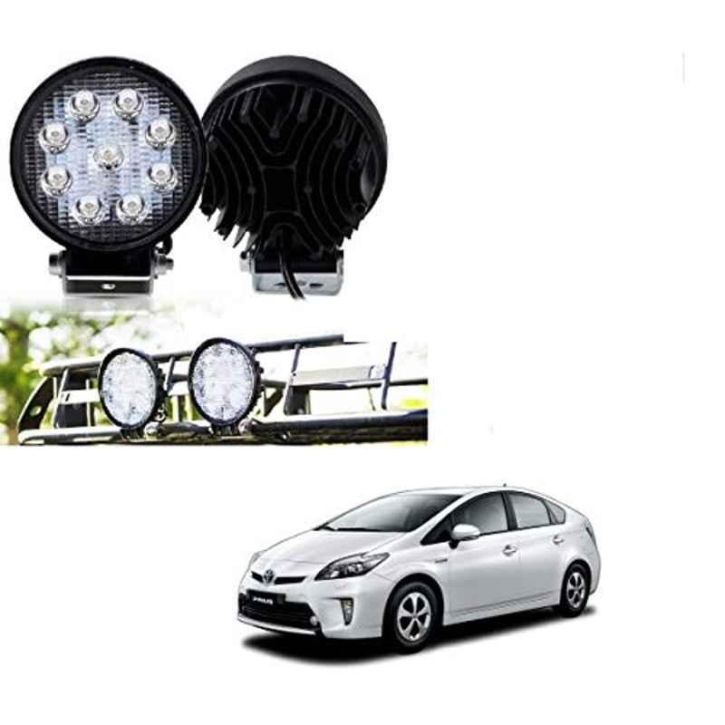 Kozdiko 2 Pcs 27W 4 inch 9 LED Waterproof Round White Fog Light Set with Mounting Brackets for Toyota Prius, kozd_19958