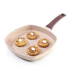 Wonderchef Duralife 24cm 1.5 Litre Die-cast Aluminium Copper Non-Stick Grill Pan with 2 Years Warranty, 63154793