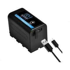 LRSA NP-F770 USB 10400mAh Ultra High Capacity Rechargeable Lithium-Ion Camera Battery with LED Light & USB