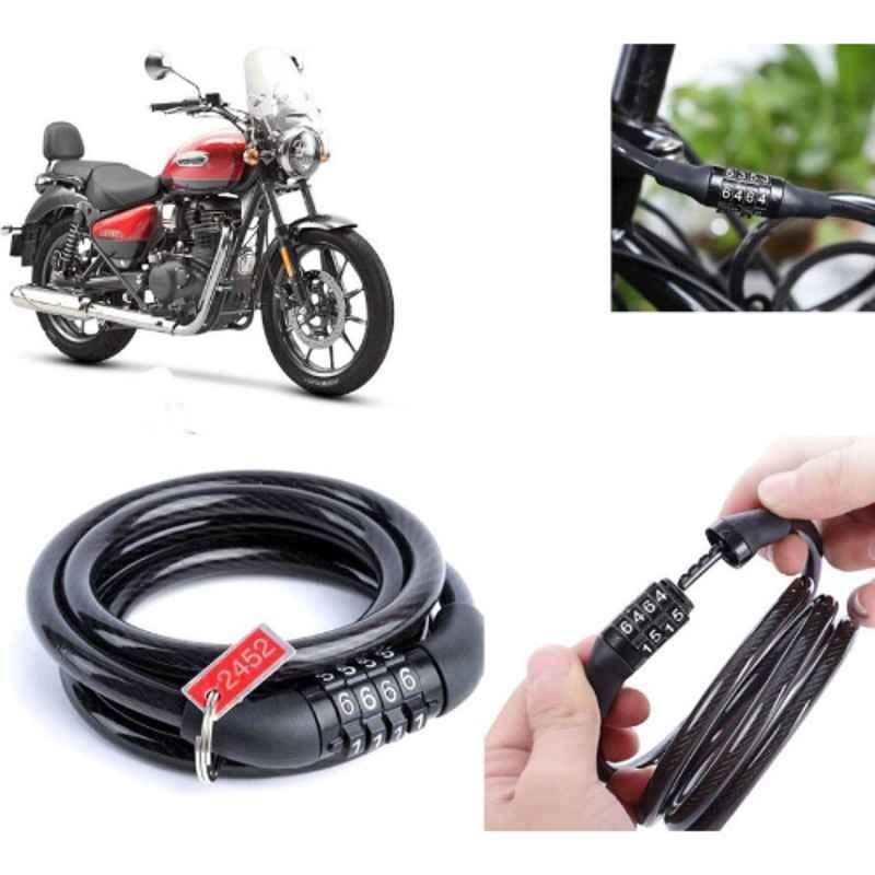 Auto Pearl PVC & Plastic Black Combination Cable Lock for Meteor 350