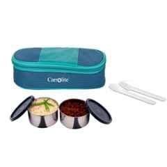 Carrolite 400ml Blue & Black Stainless Steel Lunchbox, Black_008 (Pack of 3)