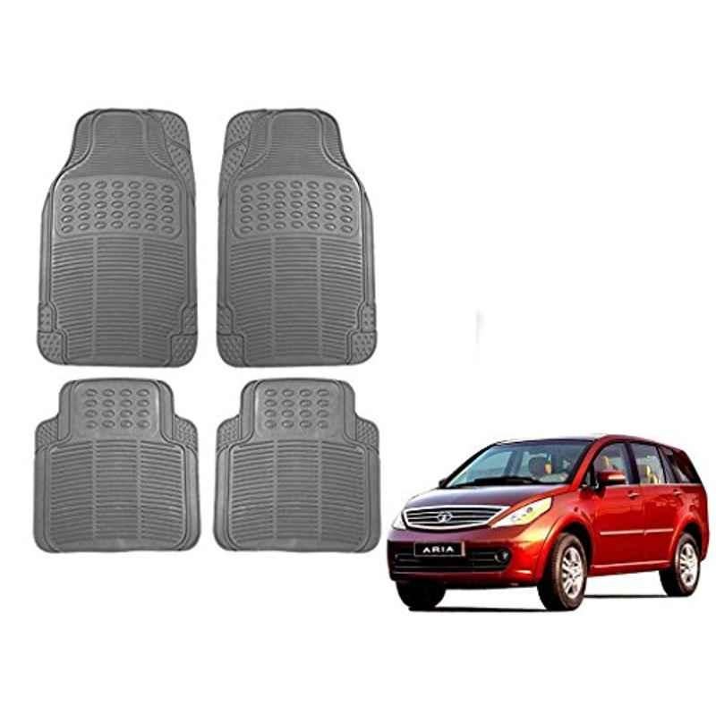 Kozdiko 4 Pcs Grey Rubber Car Mat Set for Tata Aria