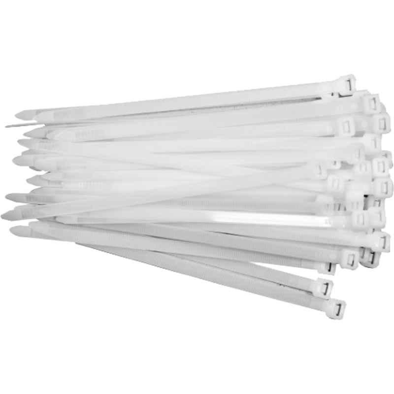 Yato 50 Pcs 200x7.6mm Polyamide White Cable Tie Packet, YT-70630