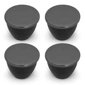 Plantex Knobs for Drawer/Knobs for Cabinets/Pull-Push Knobs for Kitchen, Bedroom Drawer & Wardrobe (Pack of 4) Satin Black & Black
