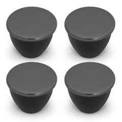 Plantex Knobs for Drawer/Knobs for Cabinets/Pull-Push Knobs for Kitchen, Bedroom Drawer & Wardrobe (Pack of 4) Satin Black & Black