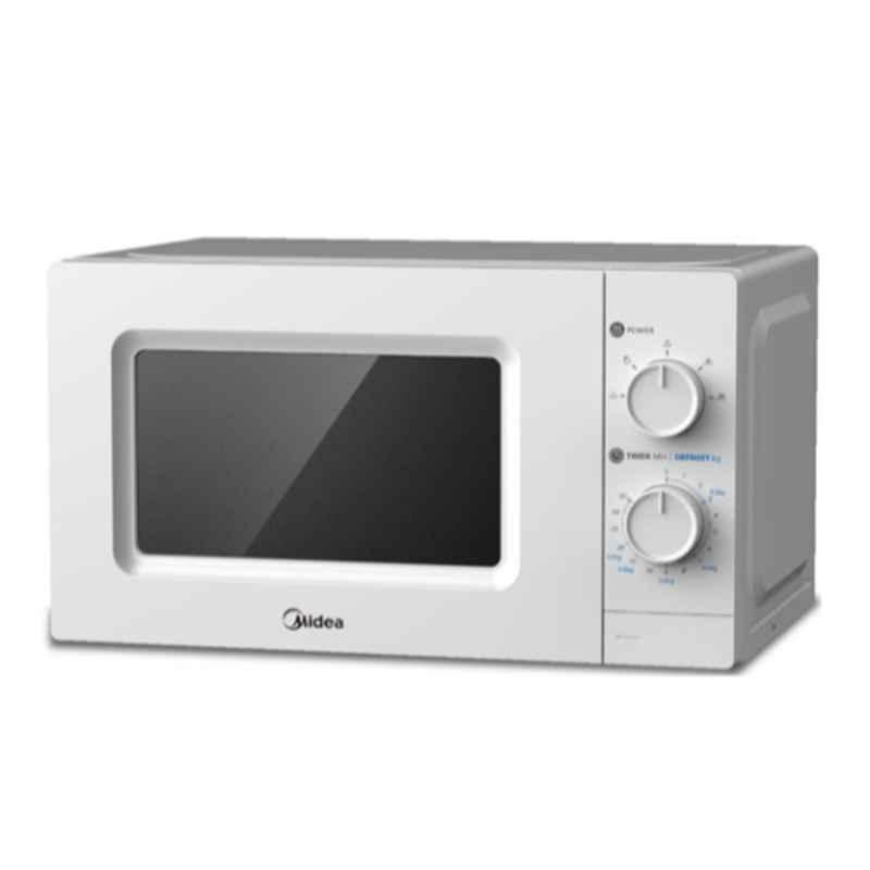 Midea 700W 20L White Solo Microwave Oven with Mechanical Control, MO20MWH