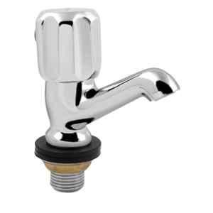 Somany Elara Brass Chrome Deck Mounted Pillar Cock Tap for Bathroom, 272211350011