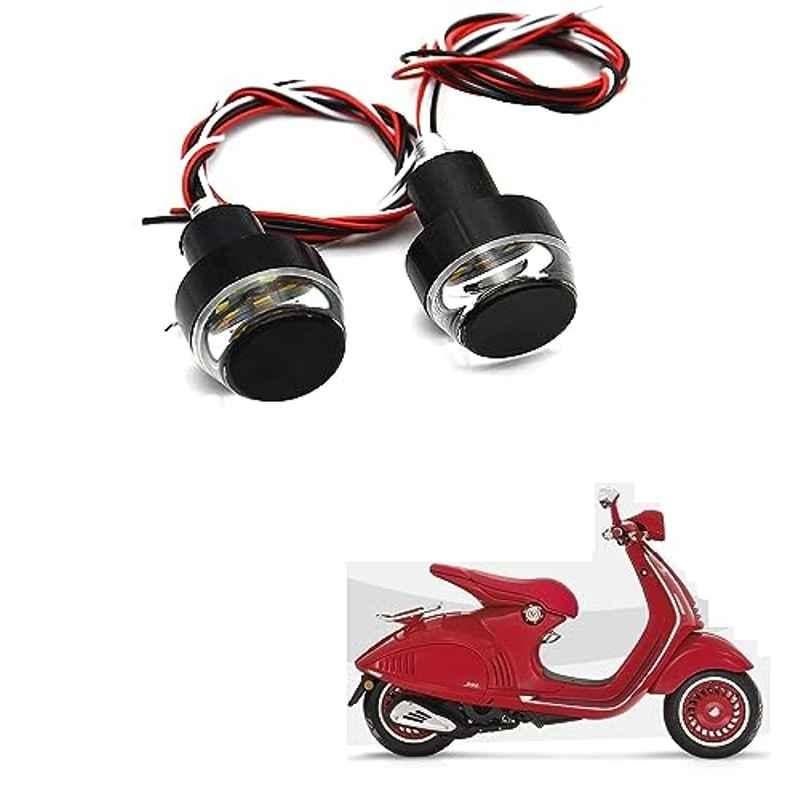 Kozdiko 2 Pcs Dual Colour Motorcycle LED Indicator Turn Signal Handle Bar Light Set for Vespa Red