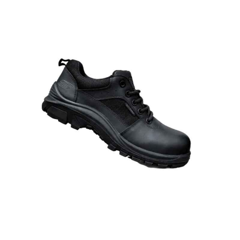 Skechers 894588ID Nubuck Leather Composite Toe Black Work Safety Shoes, Size: 9