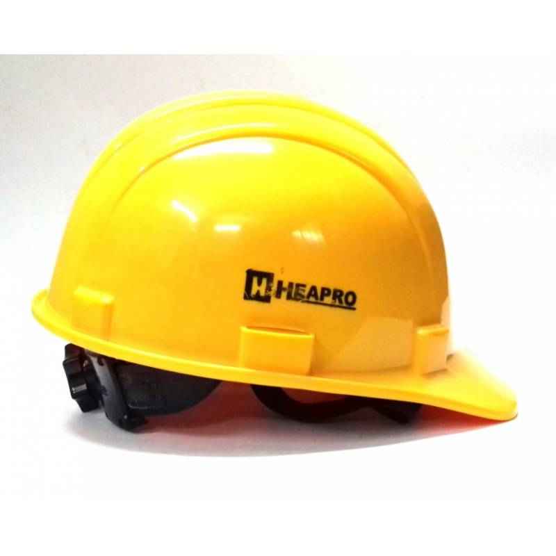 Heapro Yellow Ratchet Safety Helmet, HR-001 (Pack of 5)