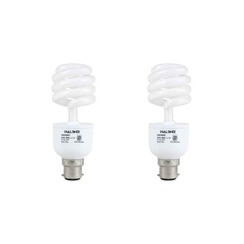 Halonix 20W B-22 Cool Day White Twister CFL (Pack of 2)