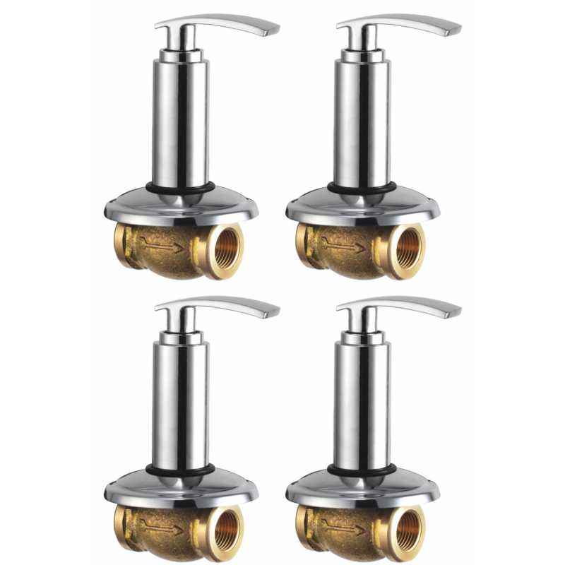 Snowbell Soft Brass Chrome Plated 15mm Concealed Stopcock (Pack of 4)