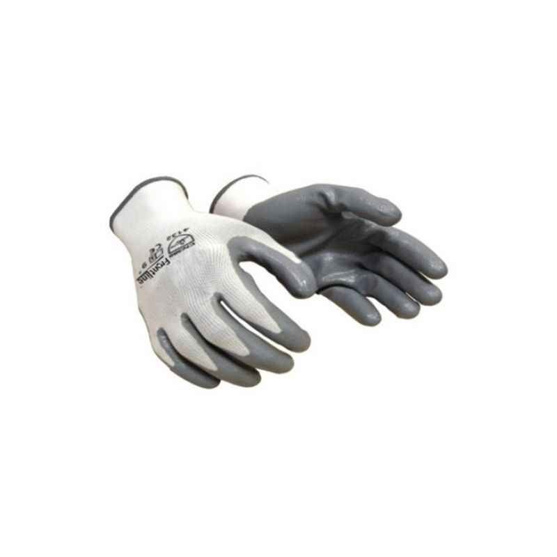 Midas Grey & White Nitron Safety Gloves, (Pack of 12)