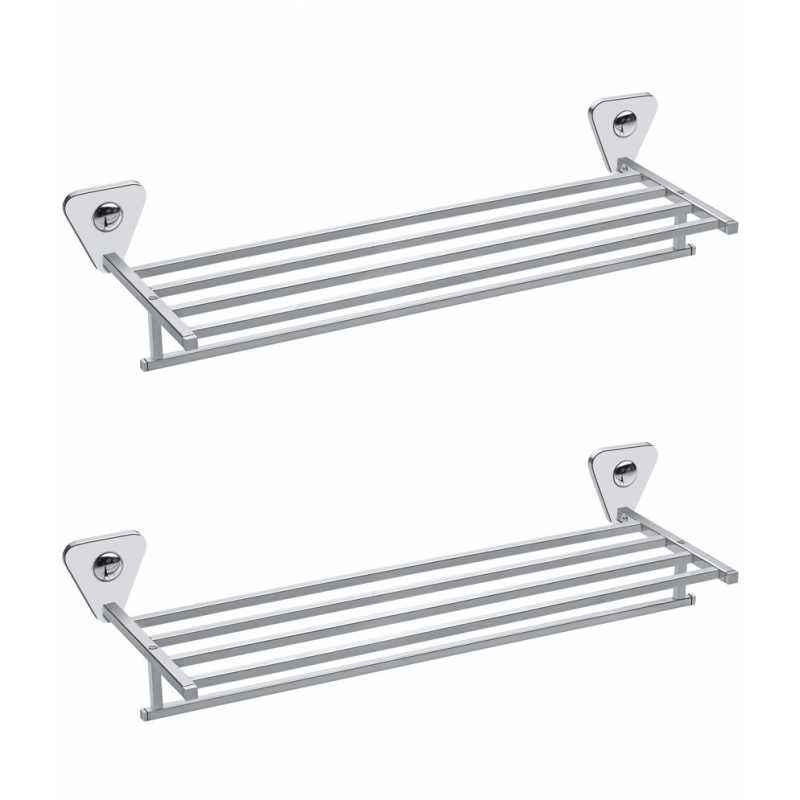 Abyss ABDY-0834 24 Inch Glossy Finish Stainless Steel Bathroom Towel Rack (Pack of 2)