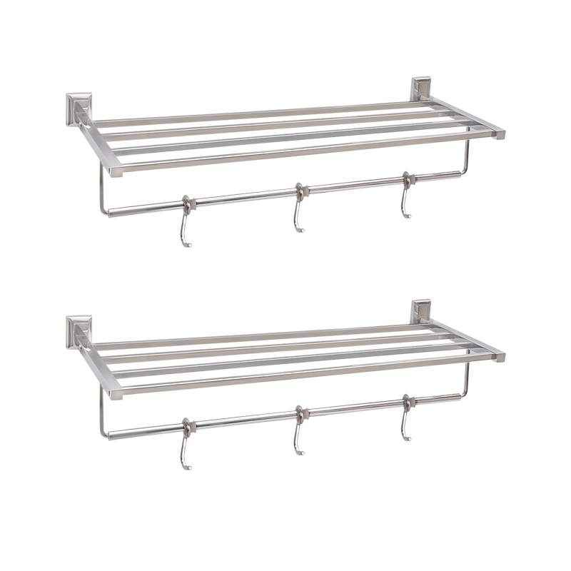 Abyss ABDY-0388 24 Inch Glossy Finish Stainless Steel Bathroom Towel Rack (Pack of 2)