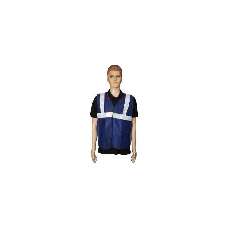 Kasa Life 2 Inch Net Type Blue Reflective Safety jacket, KL-2NB (Pack of 10)