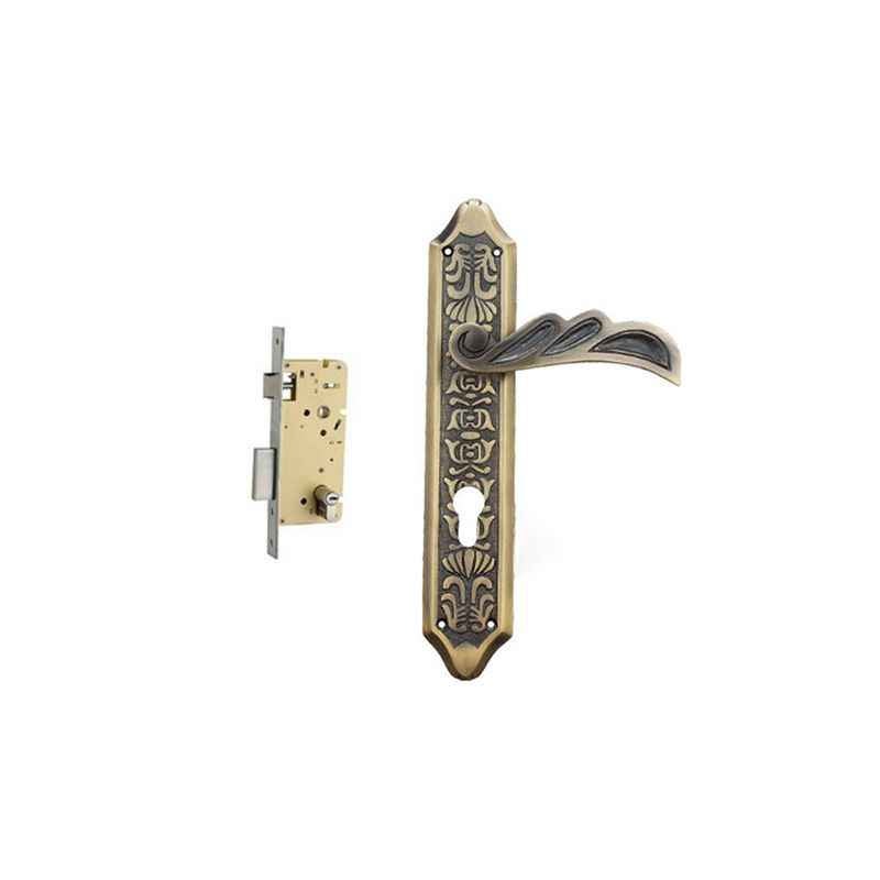 Plaza Versa Antique Finish Handle with 250mm Pin Cylinder Mortice Lock & 3 Keys