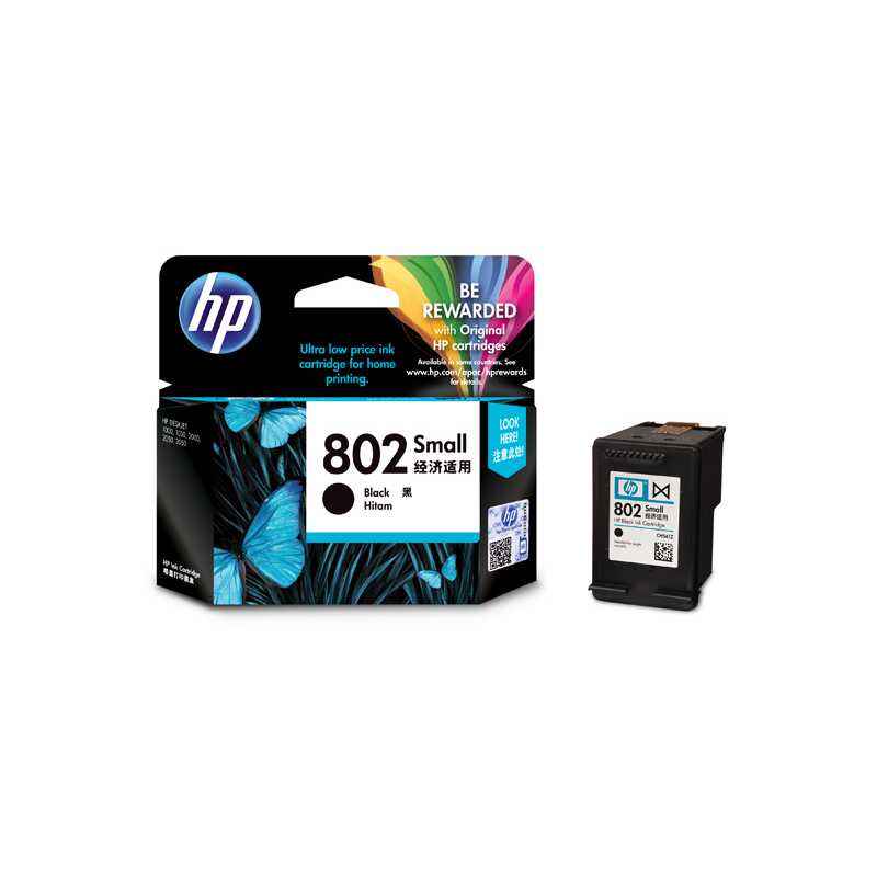 HP 802 Black Ink Cartridge, CH561ZZ