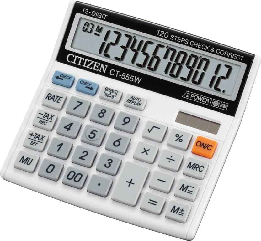 Buy Citizen 12 Digit Basic Calculator, CT-555W Online At Best Price On  Moglix