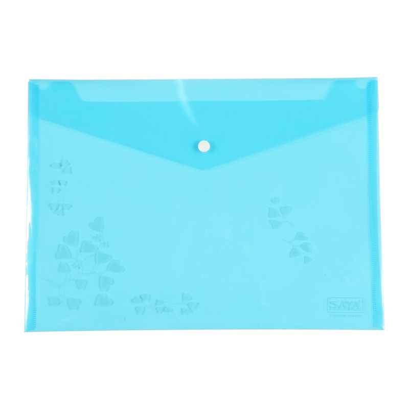 Saya Tr. Blue Clear Bag Vibrant, Dimensions: 340 x 15 x 350 mm, Weight: 30 g (Pack of 12)