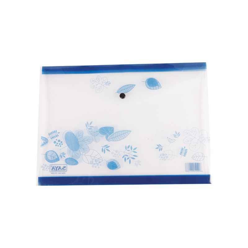 Saya Green Clear Bag Floral, Dimensions: 340 x 15 x 350 mm, Weight: 30 g (Pack of 12)