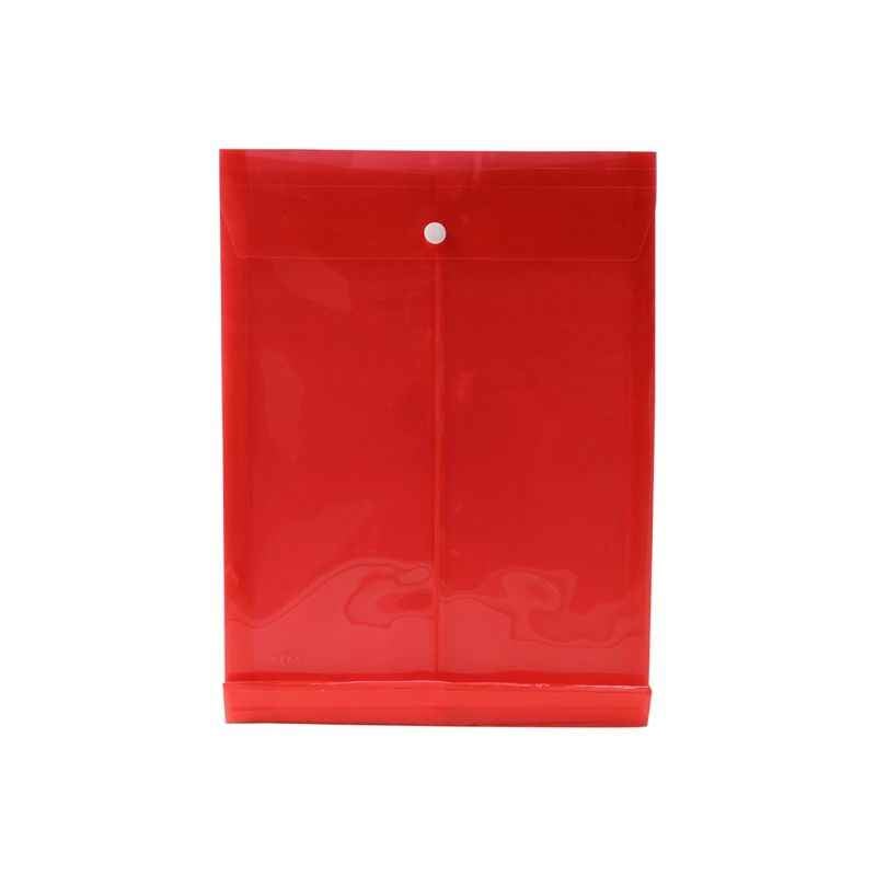 Saya Tr. Red Vertical Button Envelope, Dimensions: 250 x 18 x 410 mm, Weight: 33.4 g (Pack of 12)