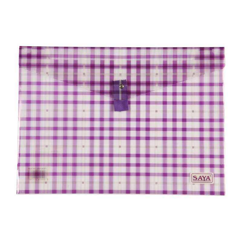 Saya Purple Clear Bag Superior, Dimensions: 340 x 15 x 350 mm, Weight: 312 g (Pack of 6)
