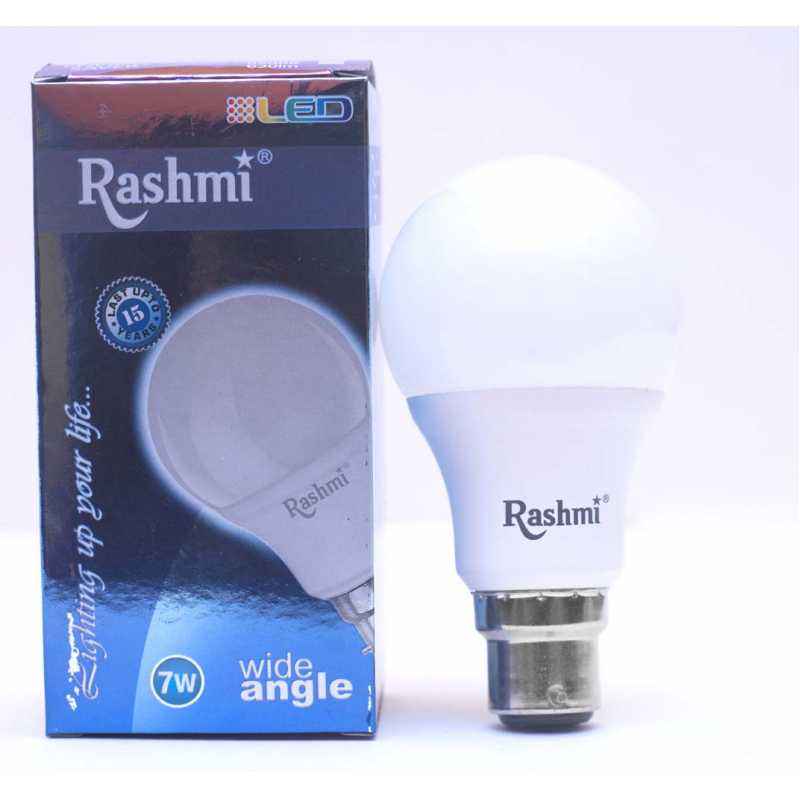 Rashmi 7W B-22 Wide Angle White LED Bulb, Lumen Output: 630 lm