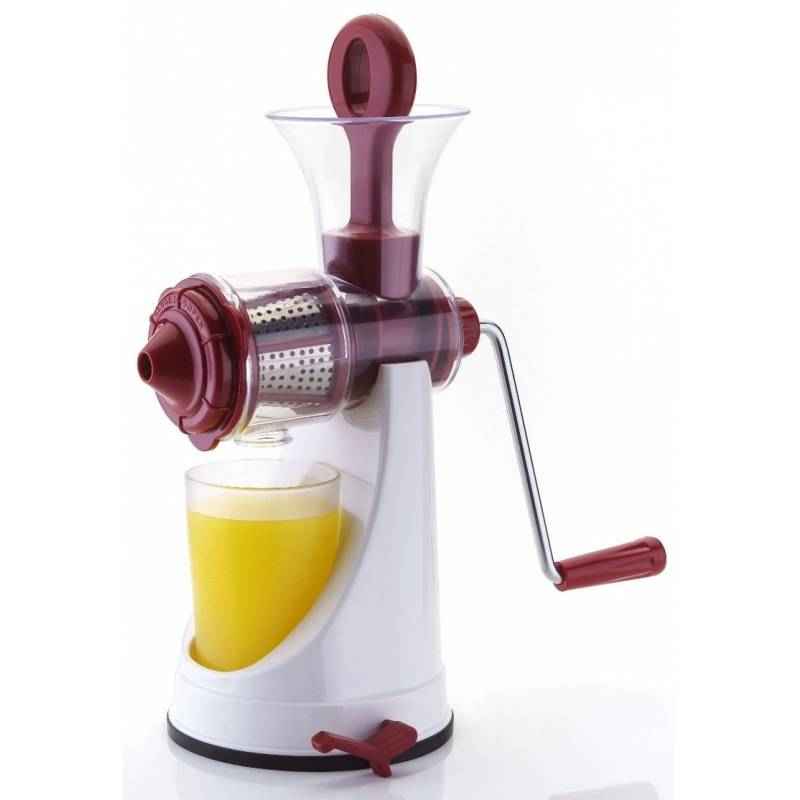 SM Twincolor Maroon Hand Fruit & Vegetable Juicer with Vacuum Lock