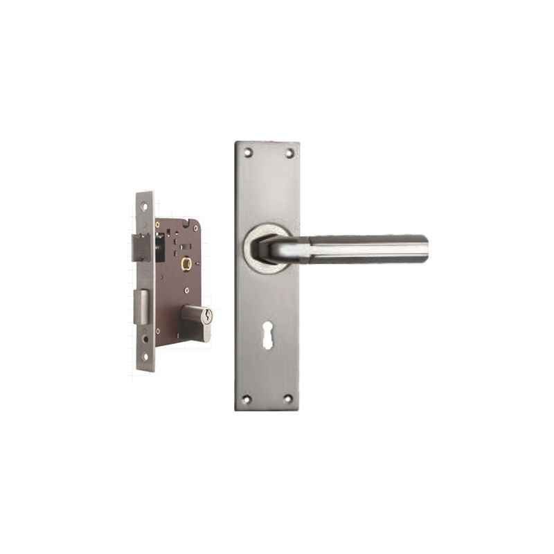 Plaza Jupiter Stainless Steel Finish Handle with 200mm Pin Cylinder Mortice Lock & 3 Keys
