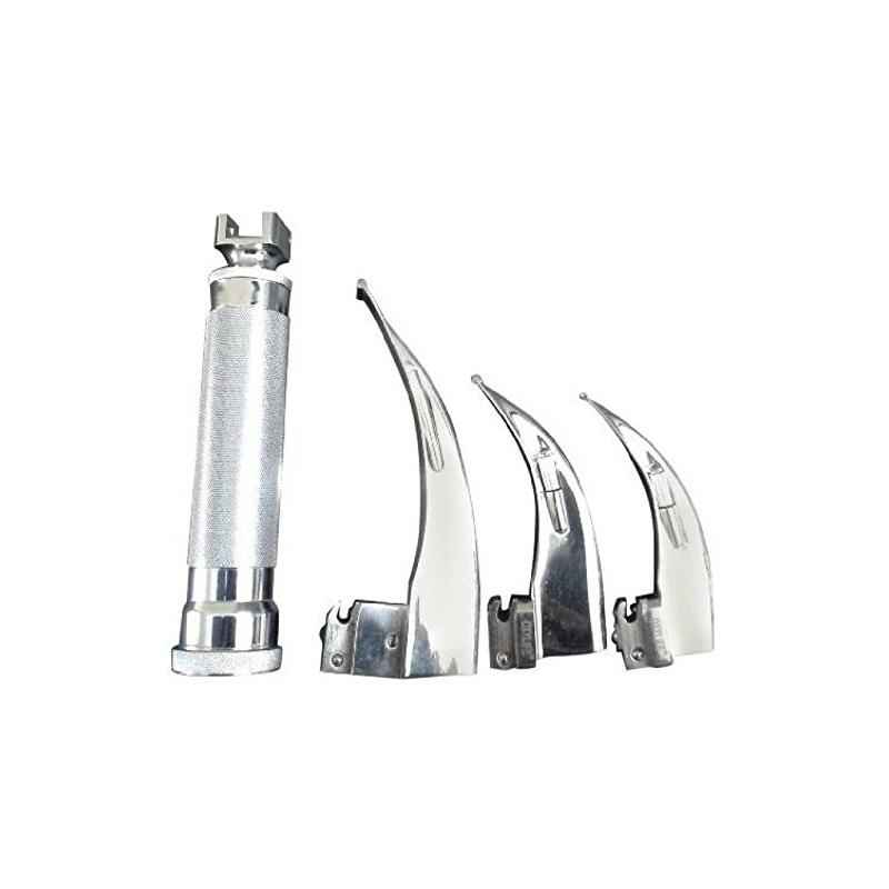 Shakuntla Laryngoscope Stainless Steel Set with Handle, Blade Size: 0, 1, 2