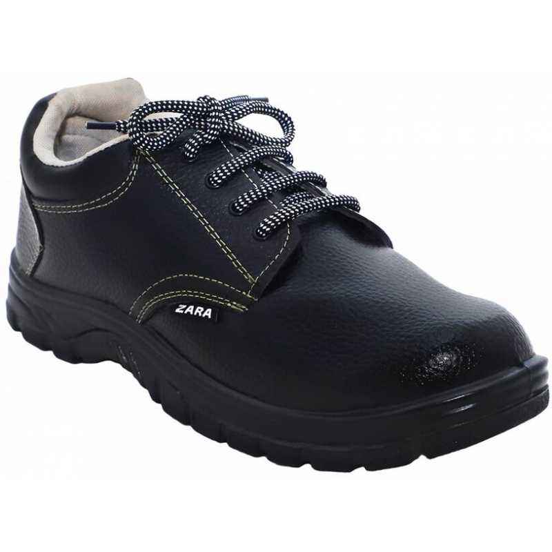 Polo Zara Steel Toe Black Work Safety Shoes, Size: 5
