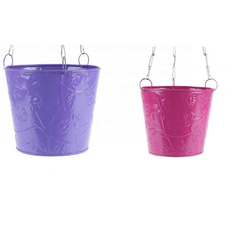 Green Girgit Set Of Two Purple & Pink Hanging Bucket, GG_SHBPRP