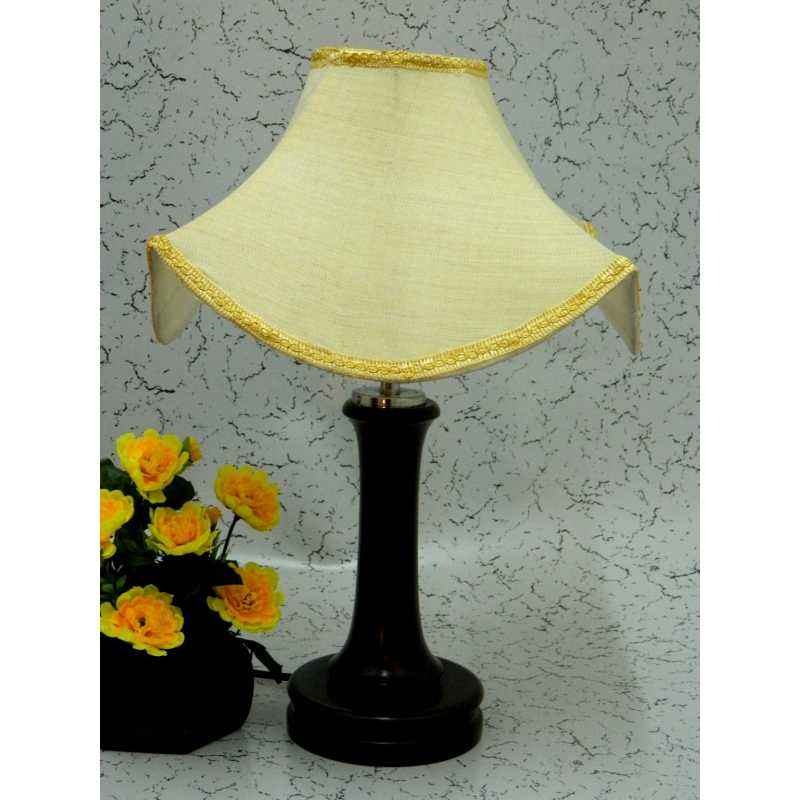 Tucasa Fashionable Wooden Table Lamp Off White Designer Shade, LG-1017