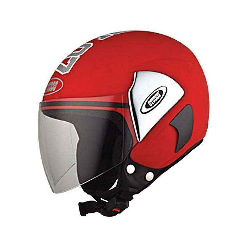 Studds Cub 07 Decor Red Open Face Helmet, Size (Large, 580 mm)