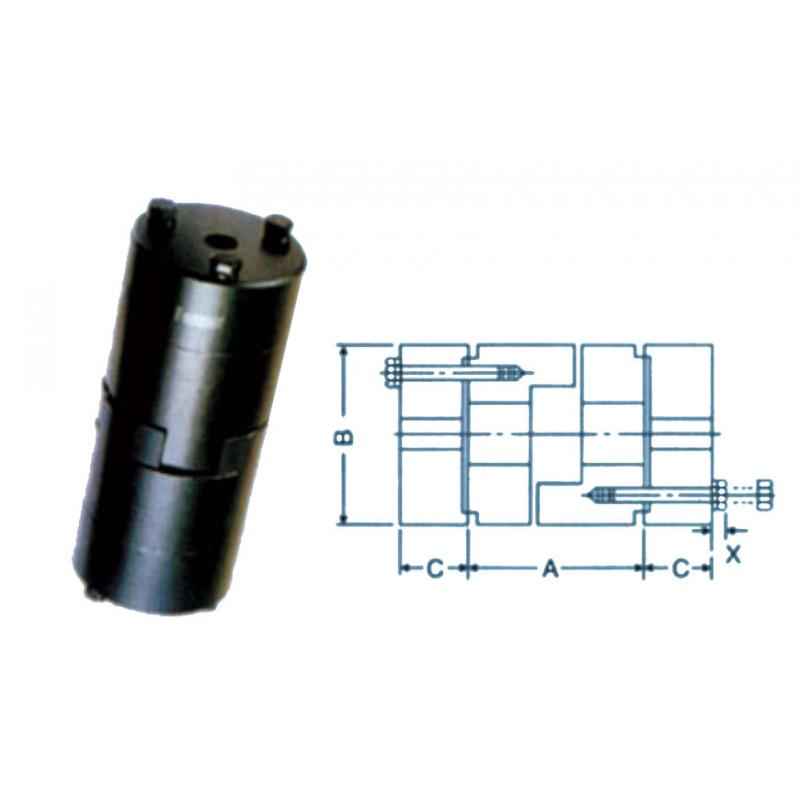 Fenner Essex Jaw Standard Spacer Coupling, Pilot Bore, Size: F095S, DBES: 90 mm